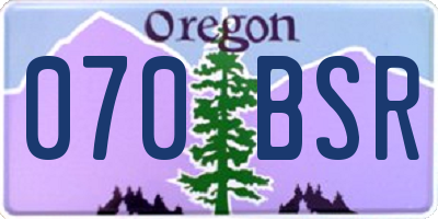 OR license plate 070BSR