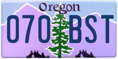 OR license plate 070BST