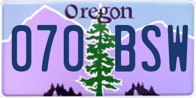 OR license plate 070BSW