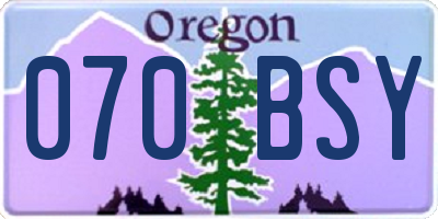OR license plate 070BSY