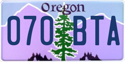 OR license plate 070BTA