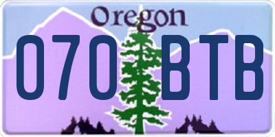 OR license plate 070BTB