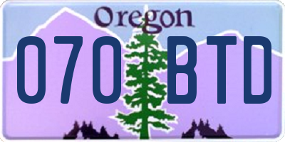 OR license plate 070BTD