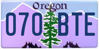 OR license plate 070BTE