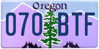 OR license plate 070BTF