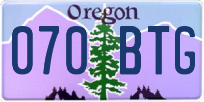 OR license plate 070BTG