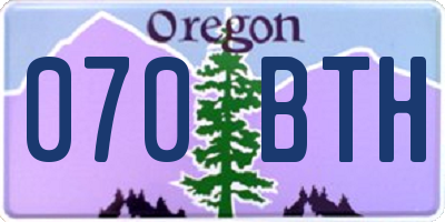 OR license plate 070BTH