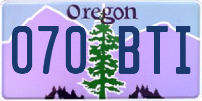 OR license plate 070BTI