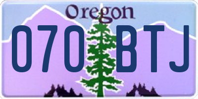 OR license plate 070BTJ