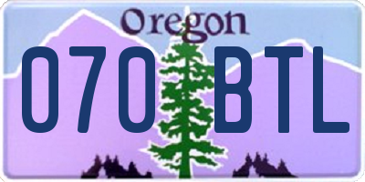 OR license plate 070BTL