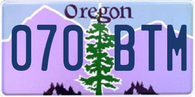 OR license plate 070BTM