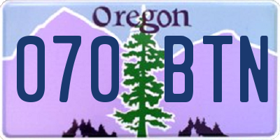 OR license plate 070BTN