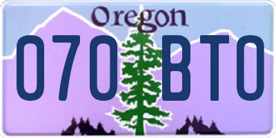 OR license plate 070BTO