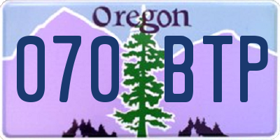 OR license plate 070BTP