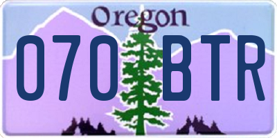 OR license plate 070BTR