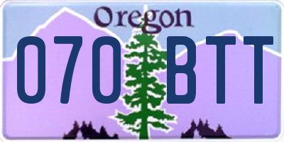 OR license plate 070BTT