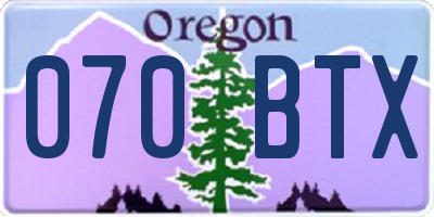 OR license plate 070BTX