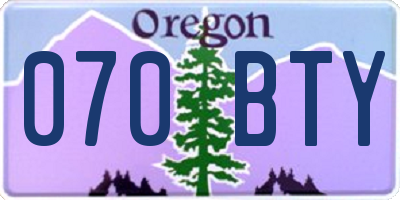 OR license plate 070BTY