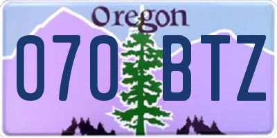 OR license plate 070BTZ