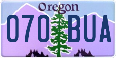 OR license plate 070BUA