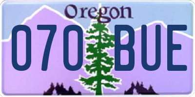 OR license plate 070BUE