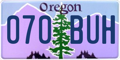 OR license plate 070BUH