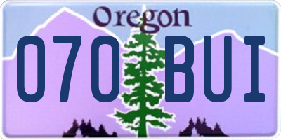 OR license plate 070BUI
