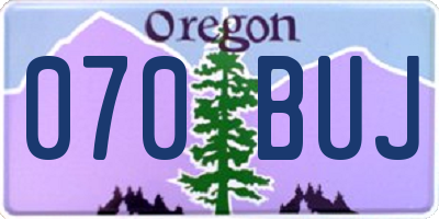 OR license plate 070BUJ