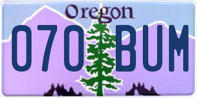 OR license plate 070BUM