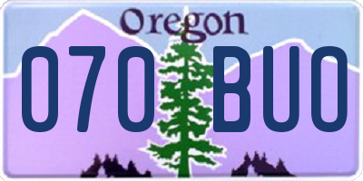 OR license plate 070BUO