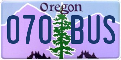 OR license plate 070BUS