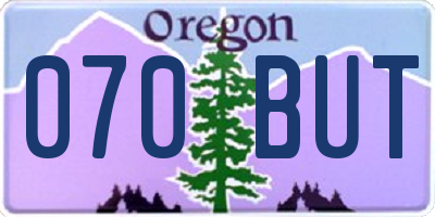 OR license plate 070BUT