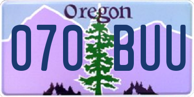 OR license plate 070BUU