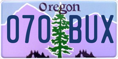 OR license plate 070BUX