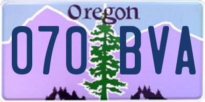 OR license plate 070BVA