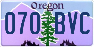 OR license plate 070BVC