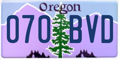 OR license plate 070BVD
