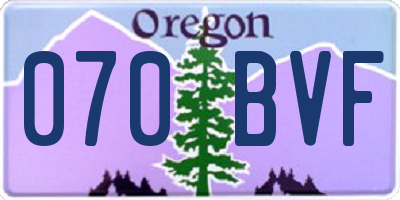 OR license plate 070BVF