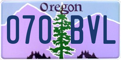 OR license plate 070BVL