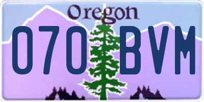 OR license plate 070BVM