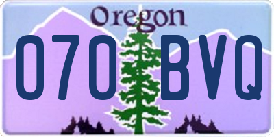 OR license plate 070BVQ