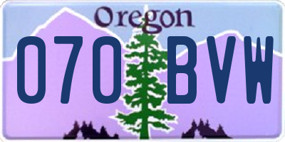 OR license plate 070BVW