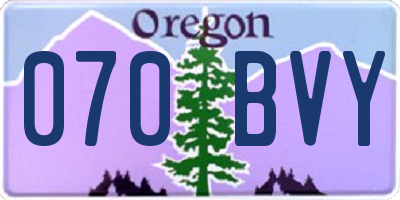 OR license plate 070BVY