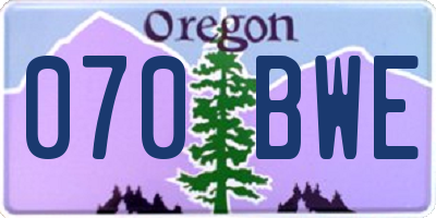 OR license plate 070BWE