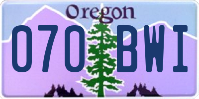 OR license plate 070BWI