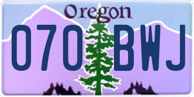 OR license plate 070BWJ