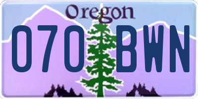OR license plate 070BWN