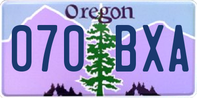 OR license plate 070BXA