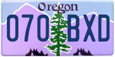 OR license plate 070BXD