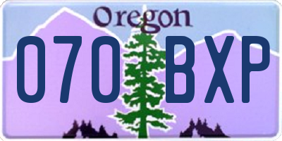 OR license plate 070BXP